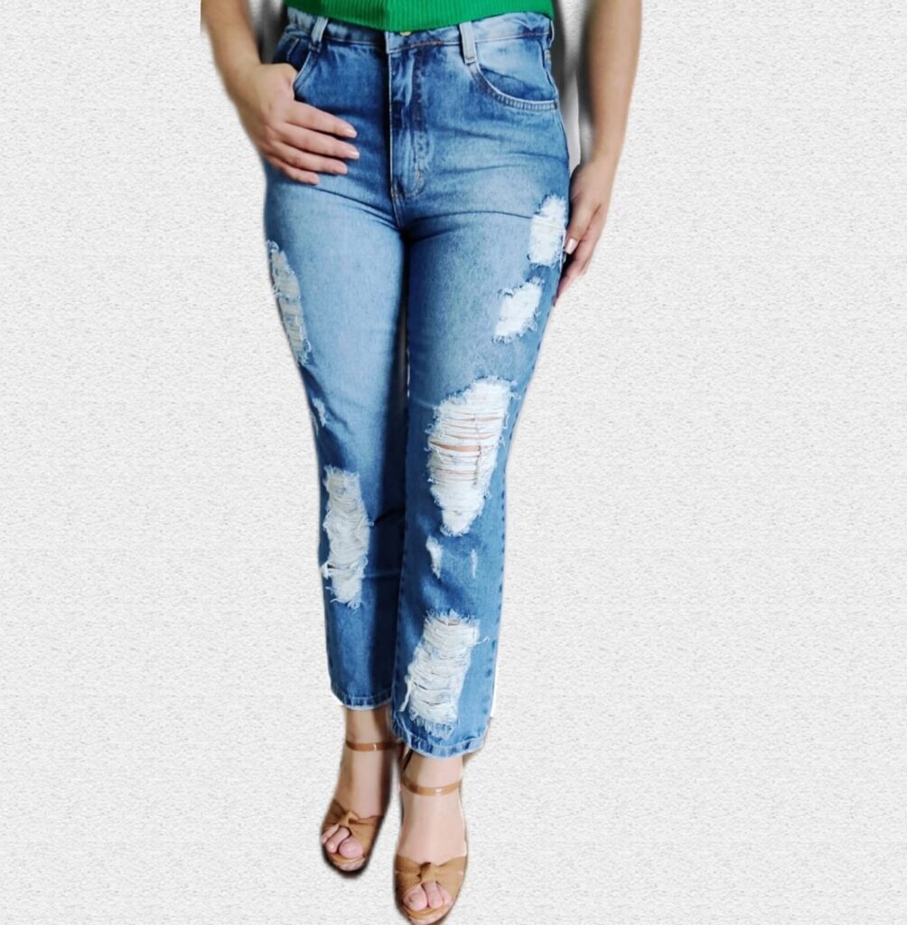 Calça Jeans Femina Destroyed Modelo Mom Zamany